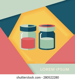 kitchenware sauce bottle flat icon with long shadow,eps10