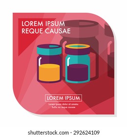 kitchenware sauce bottle flat icon with long shadow,eps10