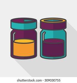 kitchenware sauce bottle flat icon with long shadow,eps10