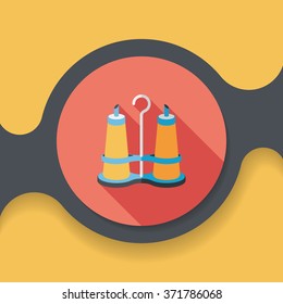 kitchenware sauce bottle flat icon with long shadow,eps10
