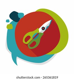 kitchenware scissors flat icon with long shadow,eps10