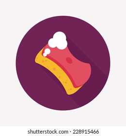 Kitchenware scouring pads flat icon with long shadow,eps10