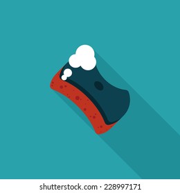 Kitchenware scouring pads flat icon with long shadow,eps10