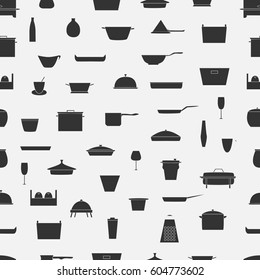 Kitchenware seamless pattern. Housewares vector print.