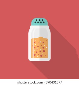 Kitchenware seasoning flat  icon with long shadow,circle,eps10,interface,button