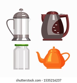 kitchenware set cooking ware. Kitchen utensil design elements set, isolated on white background. Vector cooking and kitchenware modern tools collection. Household flat cartoon icons. Kitchen equipment