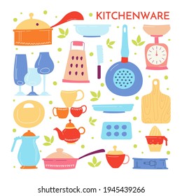 Kitchenware. A set of equipment for home cooking, cooking and baking.
