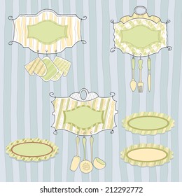 Kitchenware, set of vector elements