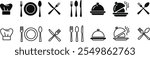 Kitchenware set of vector kitchen utensils, cutlery and tools. Cooking pot, spoon, knife and fork, plate, spatula and whisk, frying pan, saucepan,