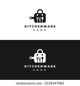 Kitchenware shop logo design modern concept