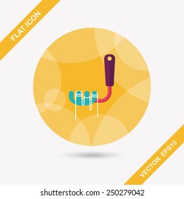 kitchenware spaghetti spoon flat icon with long shadow,eps10