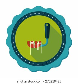 kitchenware spaghetti spoon flat icon with long shadow,eps10