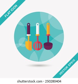 kitchenware spatula flat icon with long shadow,eps10