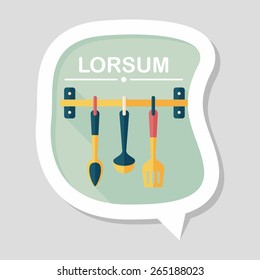 kitchenware spatula flat icon with long shadow,eps10