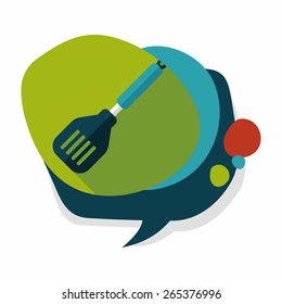 kitchenware spatula flat icon with long shadow,eps10