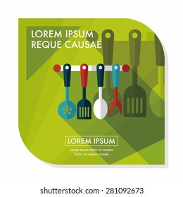 kitchenware spatula flat icon with long shadow,eps10