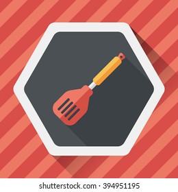 kitchenware spatula flat icon with long shadow,eps10