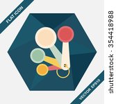 kitchenware spoon flat icon with long shadow,eps10