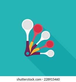 kitchenware spoon flat icon with long shadow,eps10