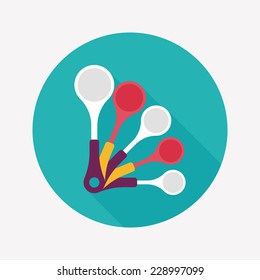 kitchenware spoon flat icon with long shadow,eps10