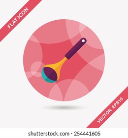 kitchenware spoon flat icon with long shadow,eps10