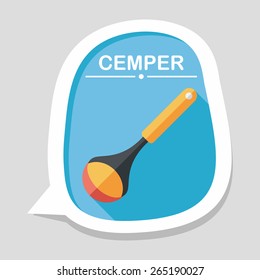 kitchenware spoon flat icon with long shadow,eps10