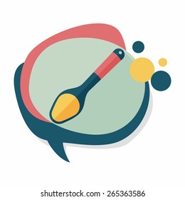 kitchenware spoon flat icon with long shadow,eps10