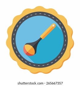 kitchenware spoon flat icon with long shadow,eps10