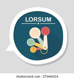 kitchenware spoon flat icon with long shadow,eps10