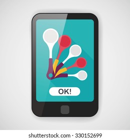 kitchenware spoon flat icon with long shadow,eps10