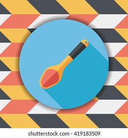 kitchenware spoon flat icon with long shadow,eps10