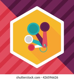 kitchenware spoon flat icon with long shadow,eps10
