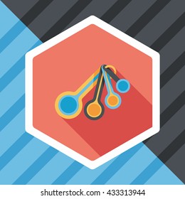 kitchenware spoon flat icon with long shadow,eps10