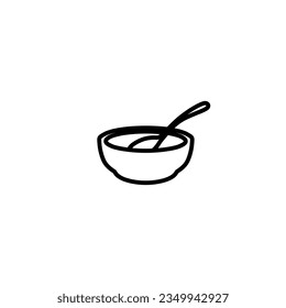Cucharas de cocina, tenedor. tazón con peajes vectoriales de cuchara.