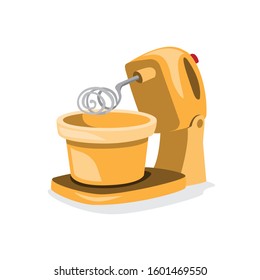 kitchenware stand mixer, electronic food and cake maker cartoon flat illustration symbol vector