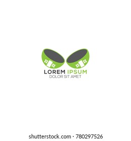 Kitchenware store logo illustration. Kitchen equipment house. Furniture. Bowl shop