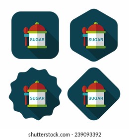 kitchenware sugar flat icon with long shadow, eps10
