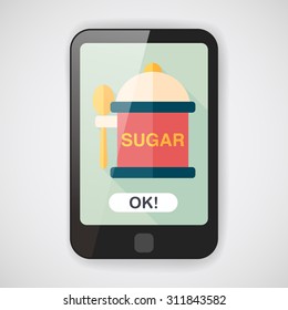 kitchenware sugar flat icon with long shadow,eps10