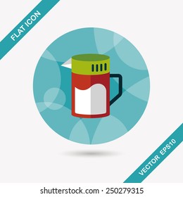 kitchenware tea pot flat icon with long shadow,eps10