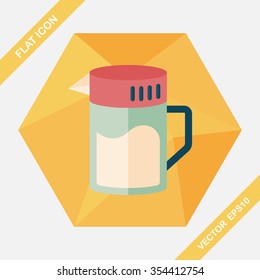 kitchenware tea pot flat icon with long shadow,eps10