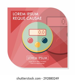kitchenware timer flat icon with long shadow,eps10