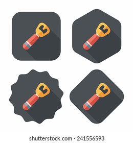 kitchenware tin opener flat icon with long shadow,eps10