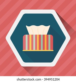 kitchenware tissue paper flat icon with long shadow,eps10