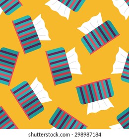 kitchenware tissue paper flat icon,eps10 seamless pattern background