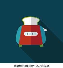 kitchenware toaster flat icon with long shadow,eps10