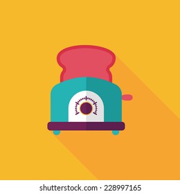 kitchenware toaster flat icon with long shadow,eps10