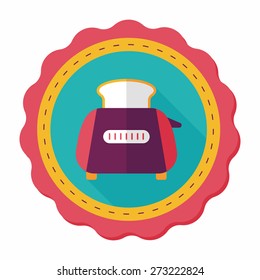 kitchenware toaster flat icon with long shadow,eps10