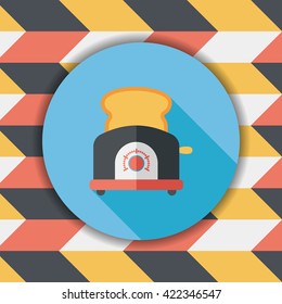 kitchenware toaster flat icon with long shadow,eps10