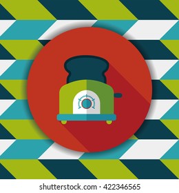 kitchenware toaster flat icon with long shadow,eps10