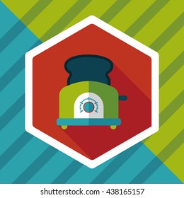 kitchenware toaster flat icon with long shadow,eps10